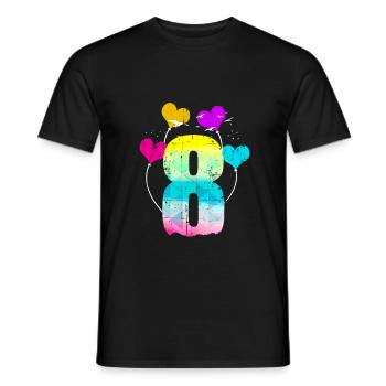 8ème cadeau d'anniversaire de ballon ballon anniversaire - T-shirt homme - noir - Devant - AI Model Male 178 light (178cm)
