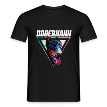 Doberman - Men's T-Shirt - black - Front - AI Model Male 178 light (178cm)