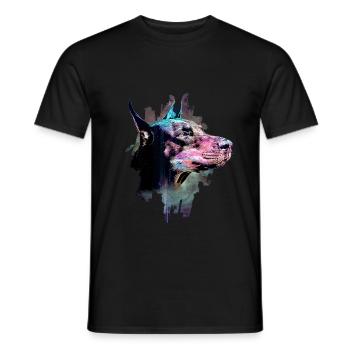 Doberman - T-shirt uomo - nero - Fronte - AI Model Male 178 light (178cm)