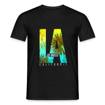 Los Angeles LA - Men's T-Shirt - black - Front - AI Model Male 178 light (178cm)