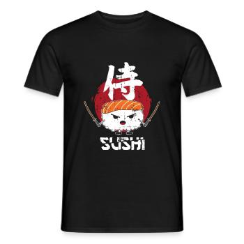 Sushi Food Asia - Men's T-Shirt - black - Front - AI Model Male 178 light (178cm)