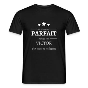 Victor, l'authenticité de l'imperfection - T-shirt homme - noir - Devant - AI Model Male 178 light (178cm)