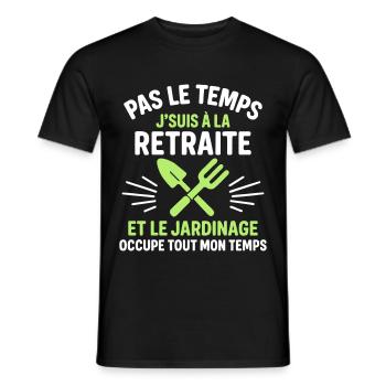 Retraite & jardinage cadeau départ à la retraite - T-shirt homme - noir - Devant - AI Model Male 178 light (178cm)