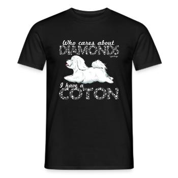 Coton De Tuléar Diamonds - T-shirt homme - noir - Devant - AI Model Male 178 light (178cm)
