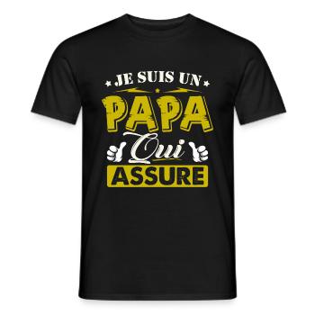 Tshirt Fete des Peres - I'm a Dad who ensures - Men's T-Shirt - black - Front - AI Model Male 178 light (178cm)