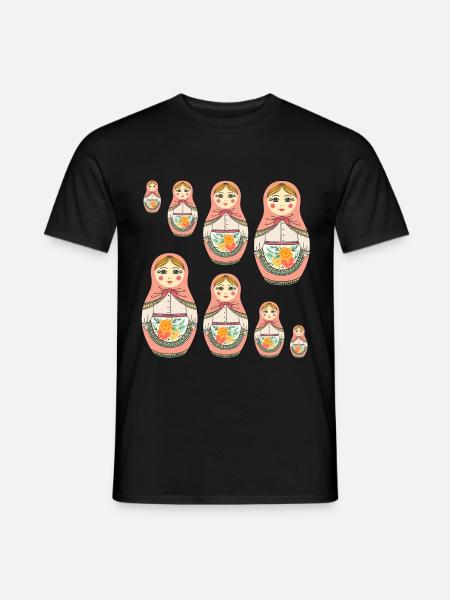 Poupée Matrouchka Russie Babouchka - T-shirt homme - noir