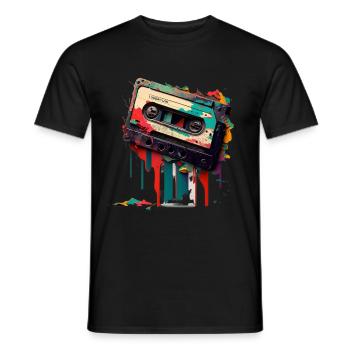 Retro Mixtape - Männer T-Shirt - Schwarz - Vorne - AI Model Male 178 light (178cm)
