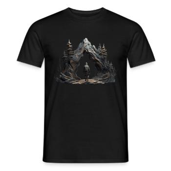 HIKING BUSHCRAFT HIKER OUTDOOR - Men's T-Shirt - black - Front - AI Model Male 178 light (178cm)