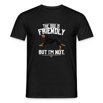 dobermanfriendly2 - Men's T-Shirt - black - Front - AI Model Male 178 light (178cm)