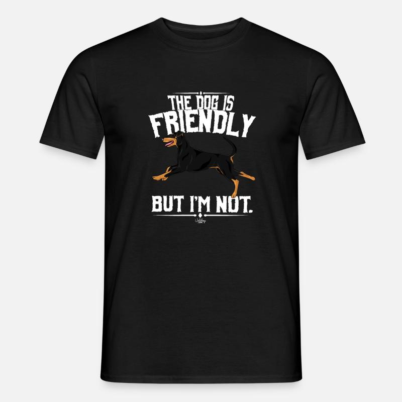 dobermanfriendly2 - T-shirt homme - noir