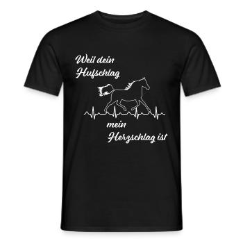 Weil dein Hufschlag mein Herzschlag ist - Geschenk - Männer T-Shirt - Schwarz - Vorne - AI Model Male 178 light (178cm)