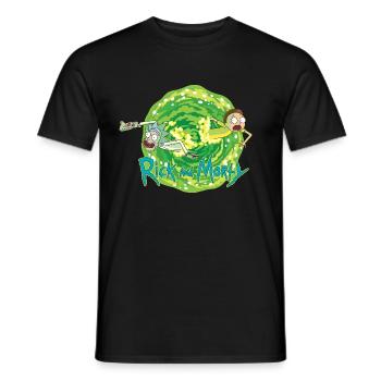 Rick Et Morty Voyages Interdimensionnels - T-shirt homme - noir - Devant - AI Model Male 178 light (178cm)