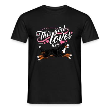 Bernese Berner Girl - Men's T-Shirt - black - Front - AI Model Male 178 light (178cm)