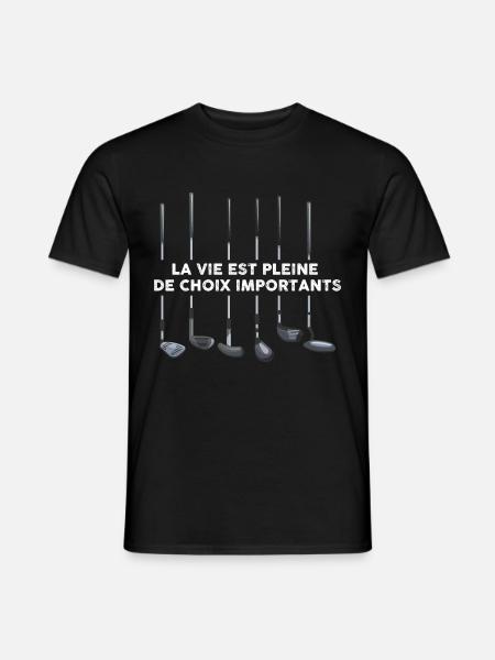 Golf humour cadeau homme golfeur - T-shirt homme - noir