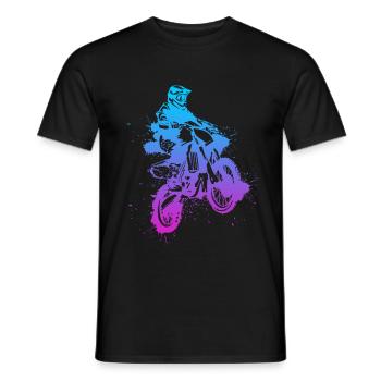 Dirt Bike - Silhouette Motocross Enduro Gift - Männer T-Shirt - Schwarz - Vorne - AI Model Male 178 light (178cm)