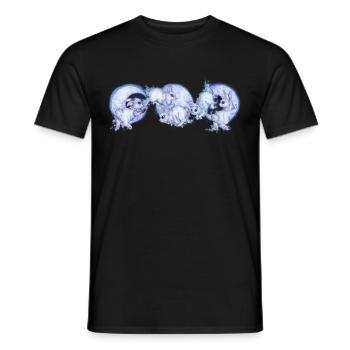 Niedliche Häschen Hasen auf Mond mit Sternen - Männer T-Shirt - Schwarz - Vorne - AI Model Male 178 light (178cm)