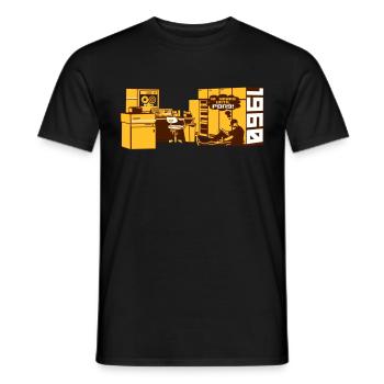 pong1960 - Men's T-Shirt - black - Front - AI Model Male 178 light (178cm)