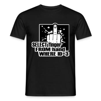 Doigt SELECT FROM main - T-shirt homme - noir - Devant - AI Model Male 178 light (178cm)