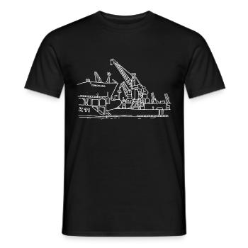 Port de Hambourg - T-shirt homme - noir - Devant - AI Model Male 178 light (178cm)