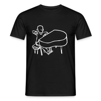 Klavierspieler Geschenk Comic Klavier Musik - Männer T-Shirt - Schwarz - Vorne - AI Model Male 178 light (178cm)