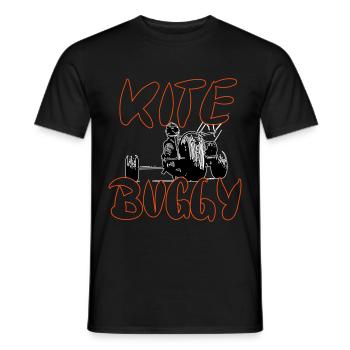 Kitebuggy lettering with buggy from the front - Men's T-Shirt - black - Front - AI Model Male 178 light (178cm)