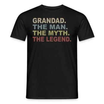 Grandad der Mann die Legende das Legenden-T-Shirt - Männer T-Shirt - Schwarz - Vorne - AI Model Male 178 light (178cm)