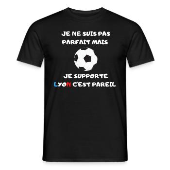 Je ne suis pas parfait mais je supporte Lyon - T-shirt homme - noir - Devant - AI Model Male 178 light (178cm)