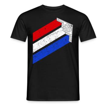 B-2 Bomber USA Contrails Rot Wei� Blau Stealth B2 - Männer T-Shirt - Schwarz - Vorne - AI Model Male 178 light (178cm)