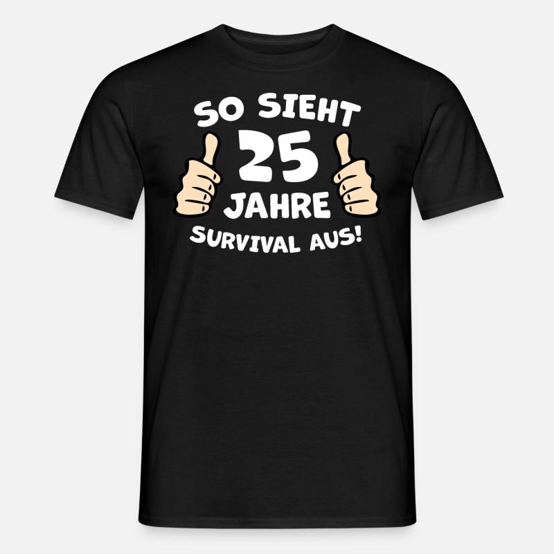 25 Jahre Silberhochzeit - Männer T-Shirt - Schwarz