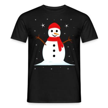 Snowman Winter Christmas - Men's T-Shirt - black - Front - AI Model Male 178 light (178cm)