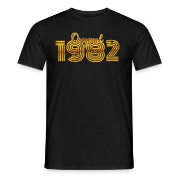 1982 Anniversaire - T-shirt homme - noir - Devant - AI Model Male 178 light (178cm)