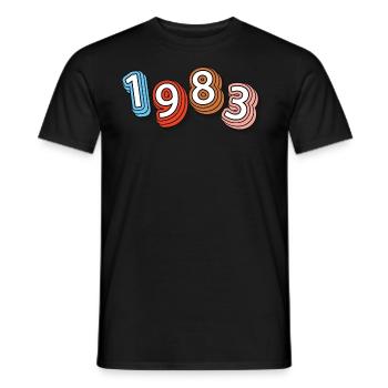 Vintage 1983 - Männer T-Shirt - Schwarz - Vorne - AI Model Male 178 light (178cm)
