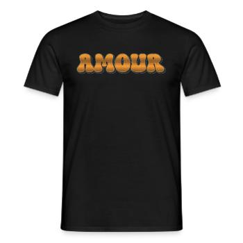 Amour Retro - Men's T-Shirt - black - Front - AI Model Male 178 light (178cm)