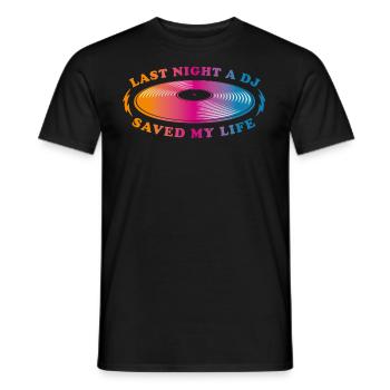 Hier soir, un DJ m’a sauvé la vie - T-shirt homme - noir - Devant - AI Model Male 178 light (178cm)