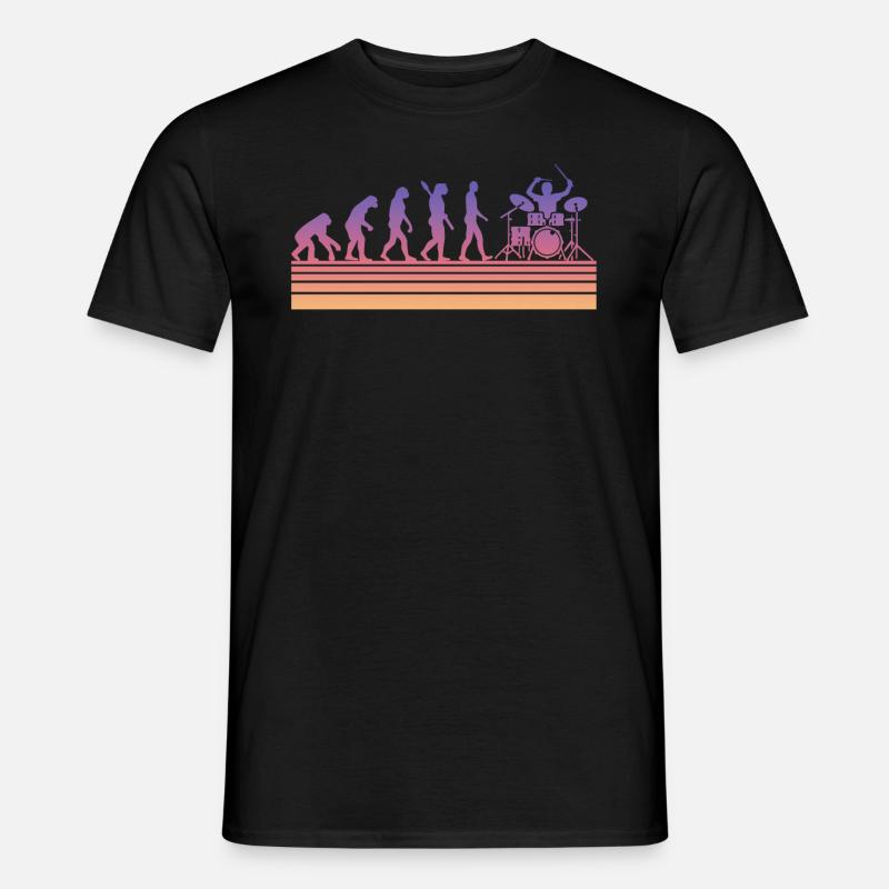 Schlagzeug Schlagzeuger Evolution - Männer T-Shirt - Schwarz