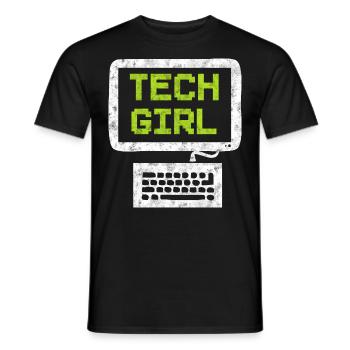 Tech Girl Computertechniker - Männer T-Shirt - Schwarz - Vorne - AI Model Male 178 light (178cm)