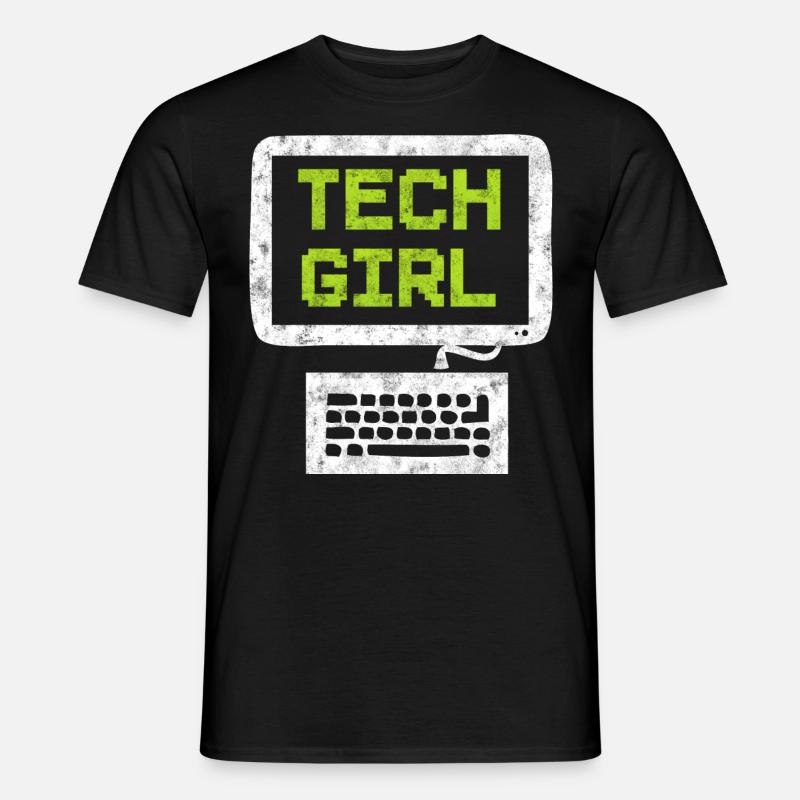 Tech Girl Computertechniker - Männer T-Shirt - Schwarz