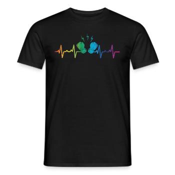 Battement de cœur de boxe - T-shirt homme - noir - Devant - AI Model Male 178 light (178cm)