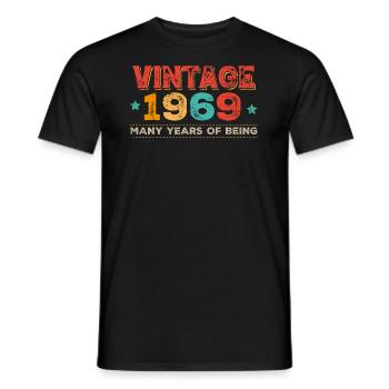 1969 Vintage - Men's T-Shirt - black - Front - AI Model Male 178 light (178cm)
