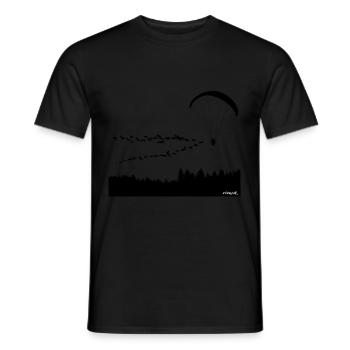 MOUCHE PARACHUTING PARAPENTE Oiseau migrateur noir - T-shirt homme - noir - Devant - AI Model Male 178 light (178cm)