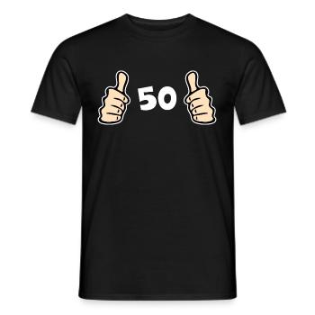 Anniversaire des 50 ans - T-shirt homme - noir - Devant - AI Model Male 178 light (178cm)