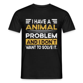 Animal is my hobby - Men's T-Shirt - black - Front - AI Model Male 178 light (178cm)