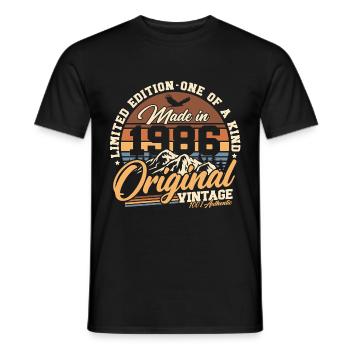 1986 Vintage Vintage Rétro Cadeau d’anniversaire - T-shirt homme - noir - Devant - AI Model Male 178 light (178cm)