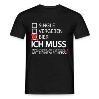 Single Vergeben Bier Trinker Geschenk T Shirt - Männer T-Shirt - Schwarz - Vorne - AI Model Male 178 light (178cm)