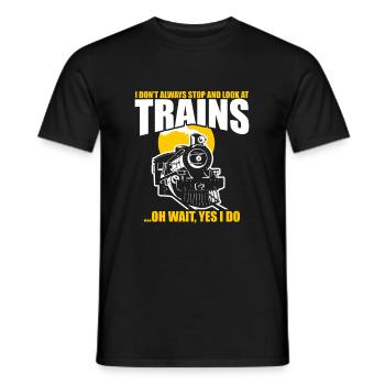 Züge Geschenk Zug Lokomotive Eisenbahn - Männer T-Shirt - Schwarz - Vorne - AI Model Male 178 light (178cm)