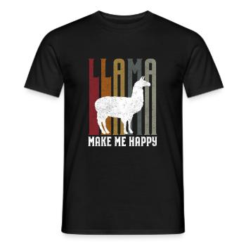 Lama licorne heureux lama dyre tendances siger a donné - T-shirt homme - noir - Devant - AI Model Male 178 light (178cm)