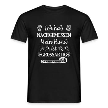 I've measured - dog motif - dog talk - Men's T-Shirt - black - Front - AI Model Male 178 light (178cm)