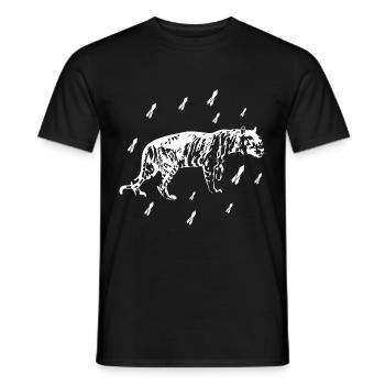 Tigre - Afrique - Nature sauvage - Safari - Conservation de la nature - T-shirt homme - noir - Devant - AI Model Male 178 light (178cm)