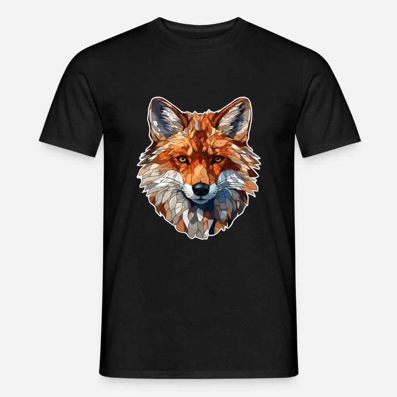 Fuchs - Männer T-Shirt - Schwarz