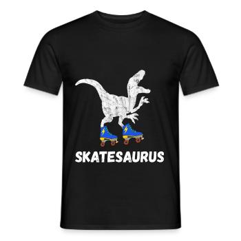 Patins à roulettes de dinosaures patins à roulettes - T-shirt homme - noir - Devant - AI Model Male 178 light (178cm)